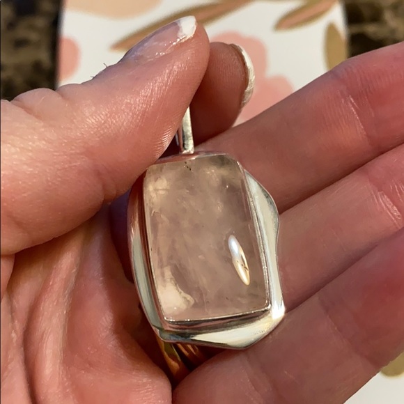 Sterling silver, rose quartz pendant - Picture 2 of 10